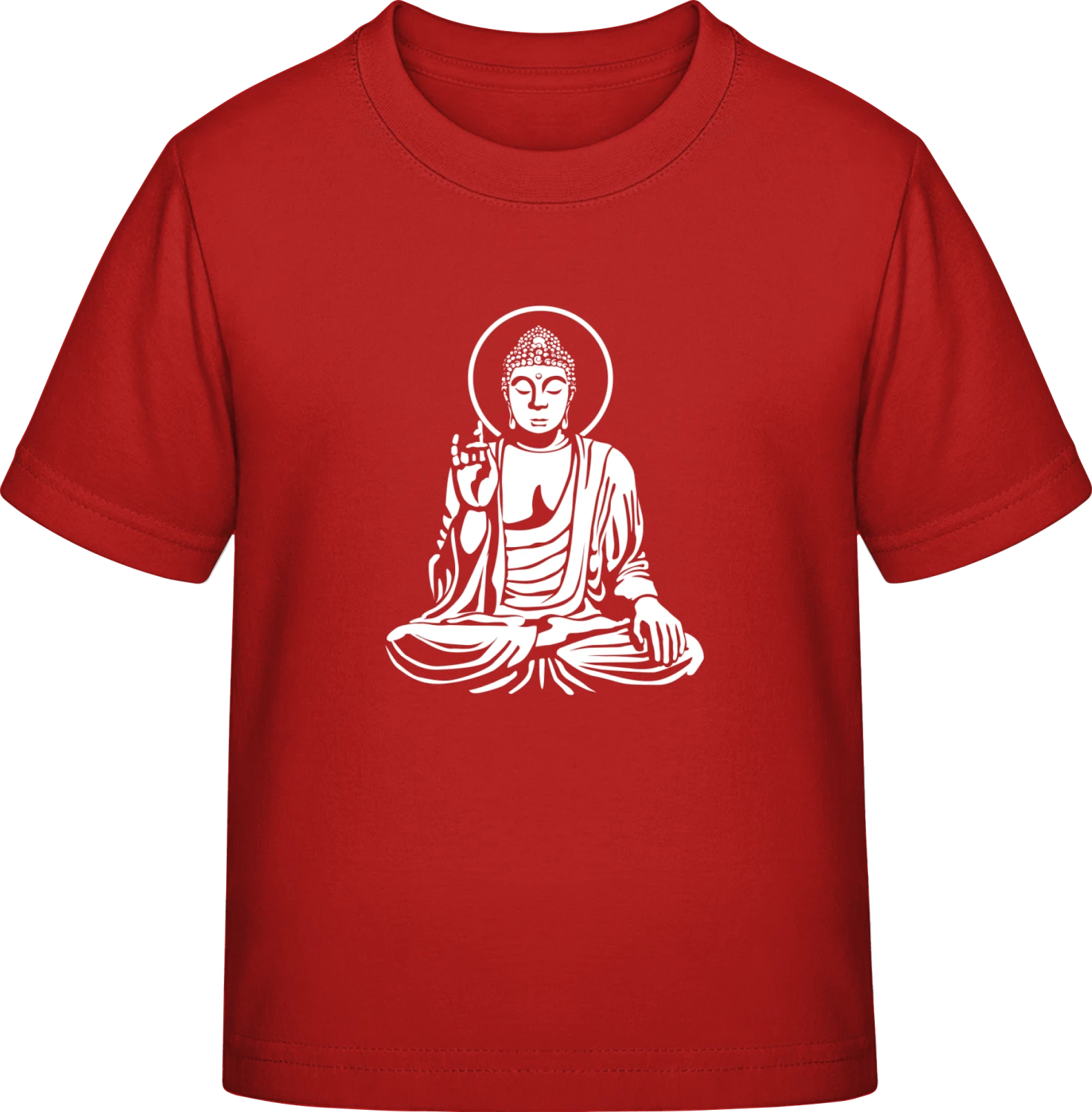 Buddha Figure Silhouette - Red Exact 190 Kids - Front