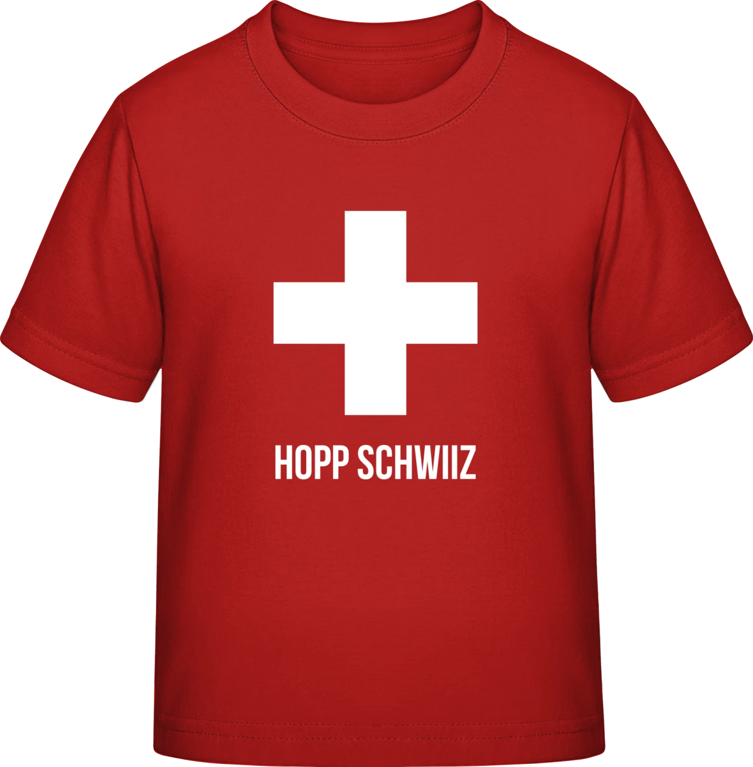 Hopp Schwiiz - Swiss Cross - Red Exact 190 Kids - Front