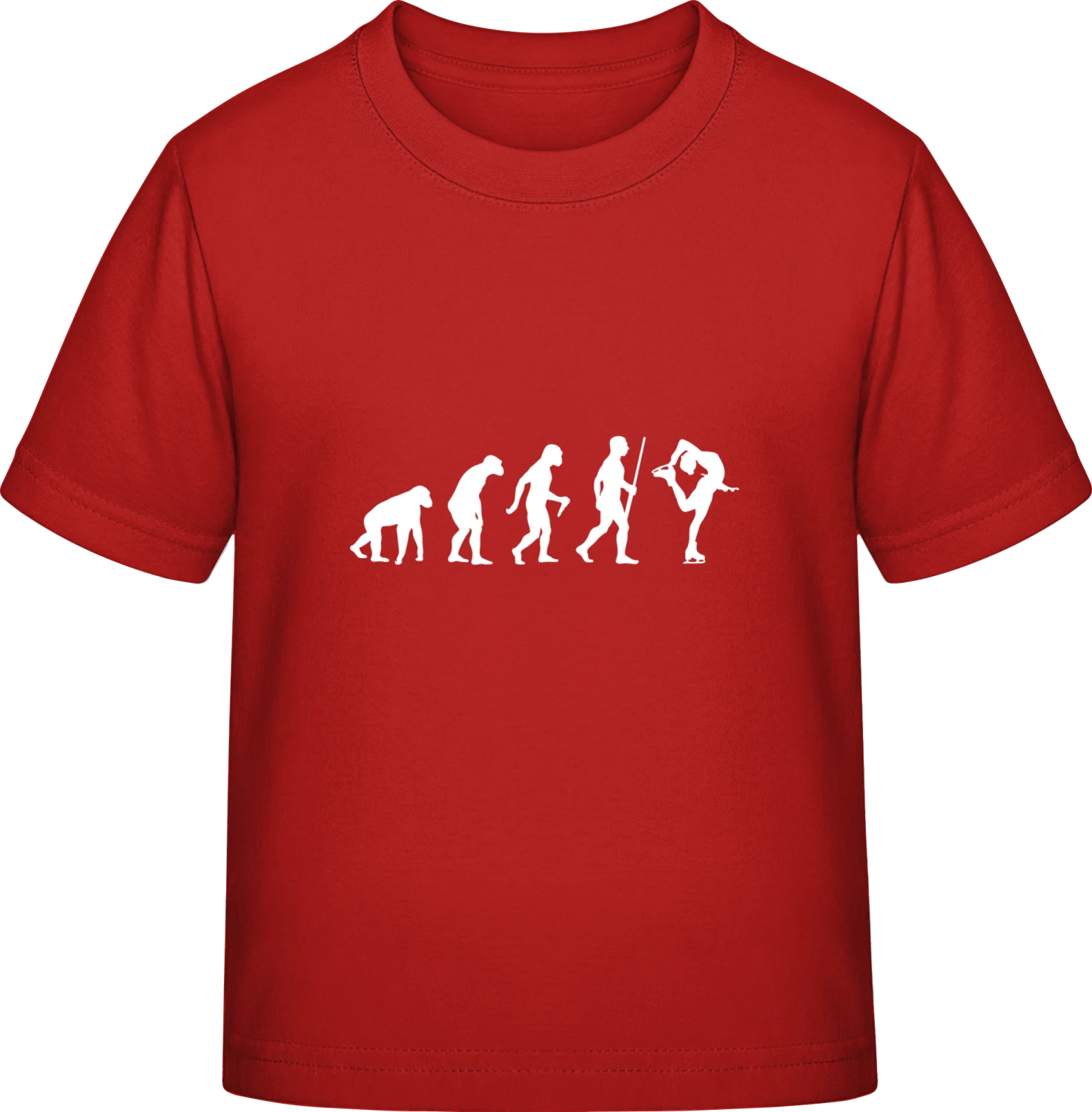 Ice Figure Skater Evolution Humour - Red Exact 190 Kids - Front