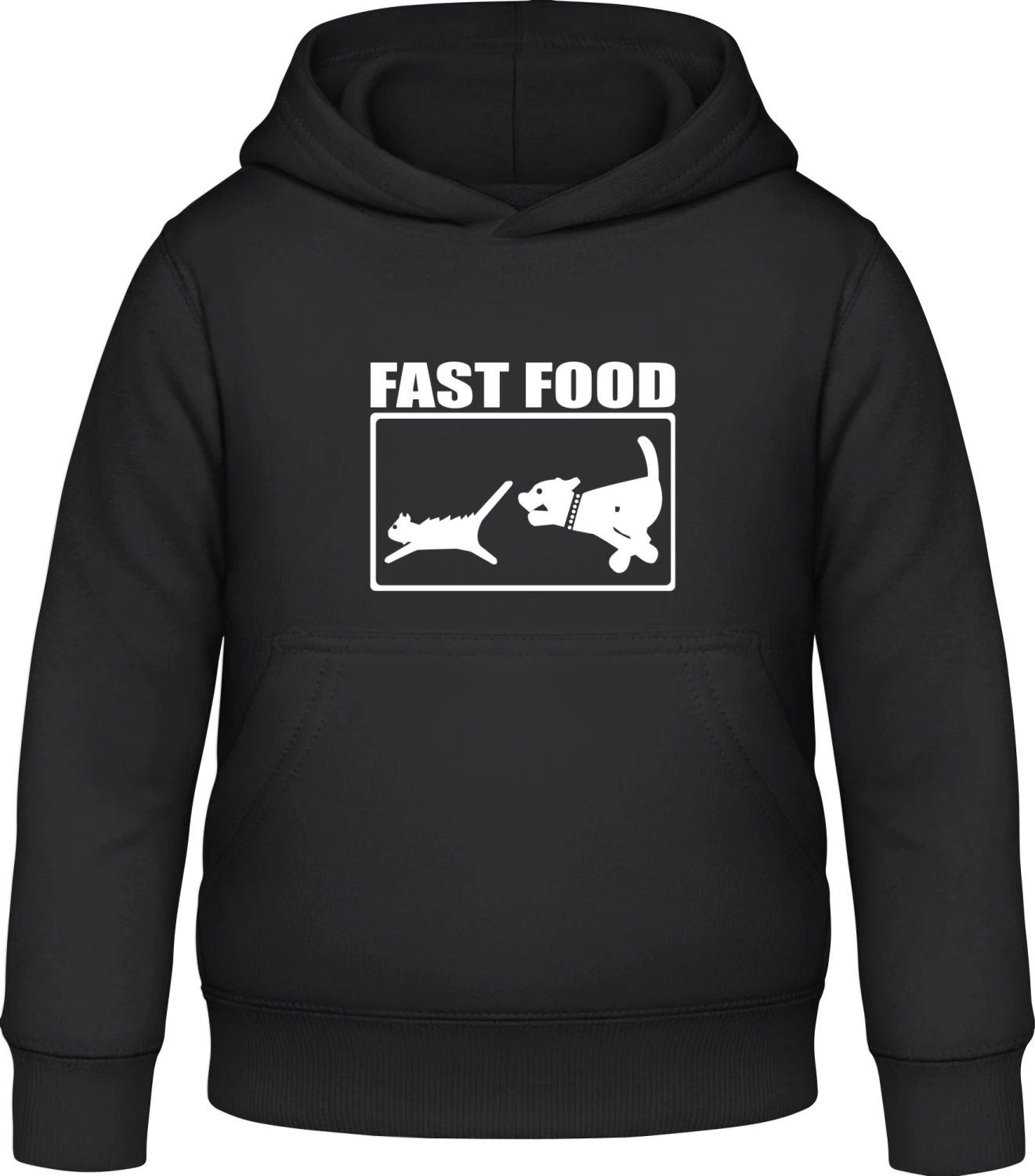 Fast Food - Black Awdis Hoodie Kids - Front