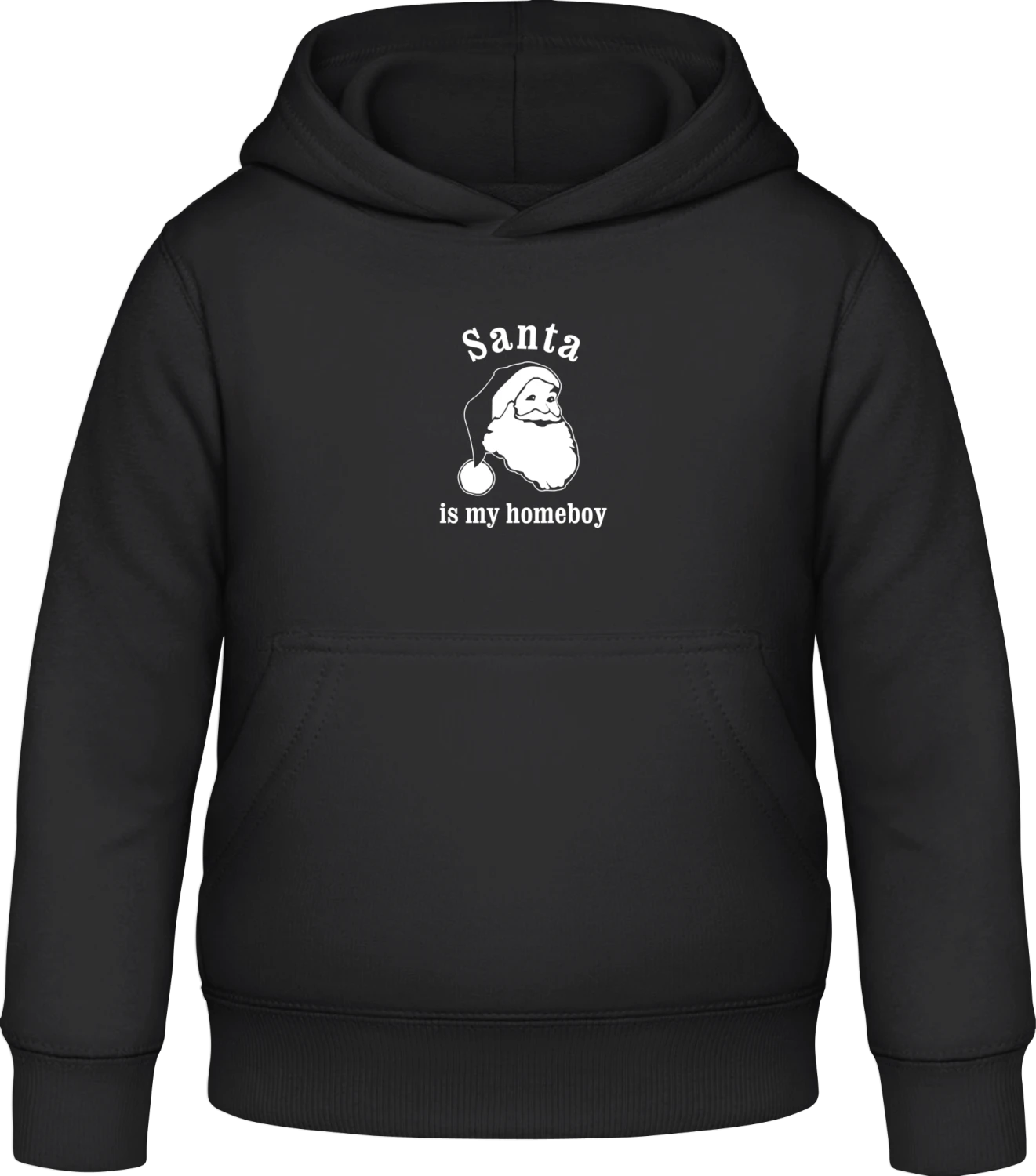 Santa Is My Homeboy - Black Awdis Hoodie Kids - Front