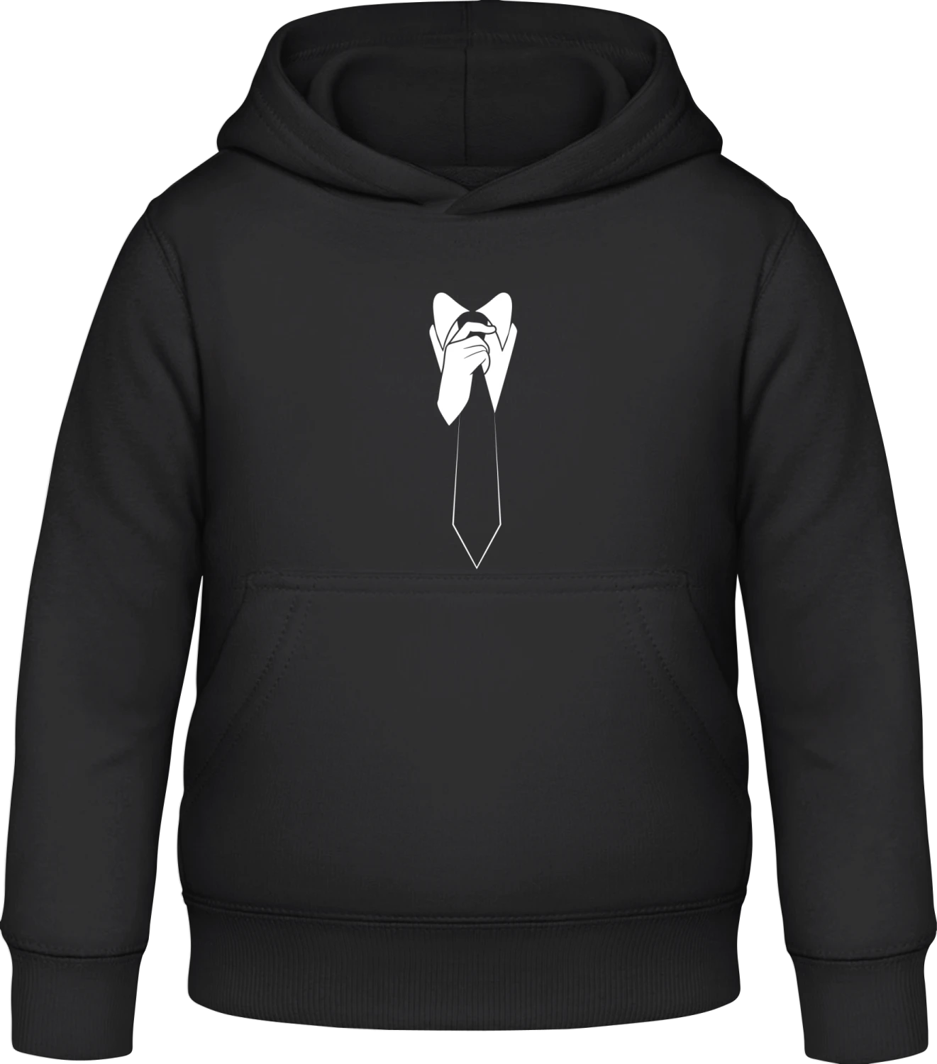 Suit Tie - Black Awdis Hoodie Kids - Front