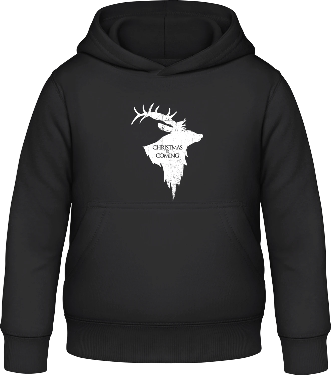 Christmas Is Coming - Black Awdis Hoodie Kids - Front