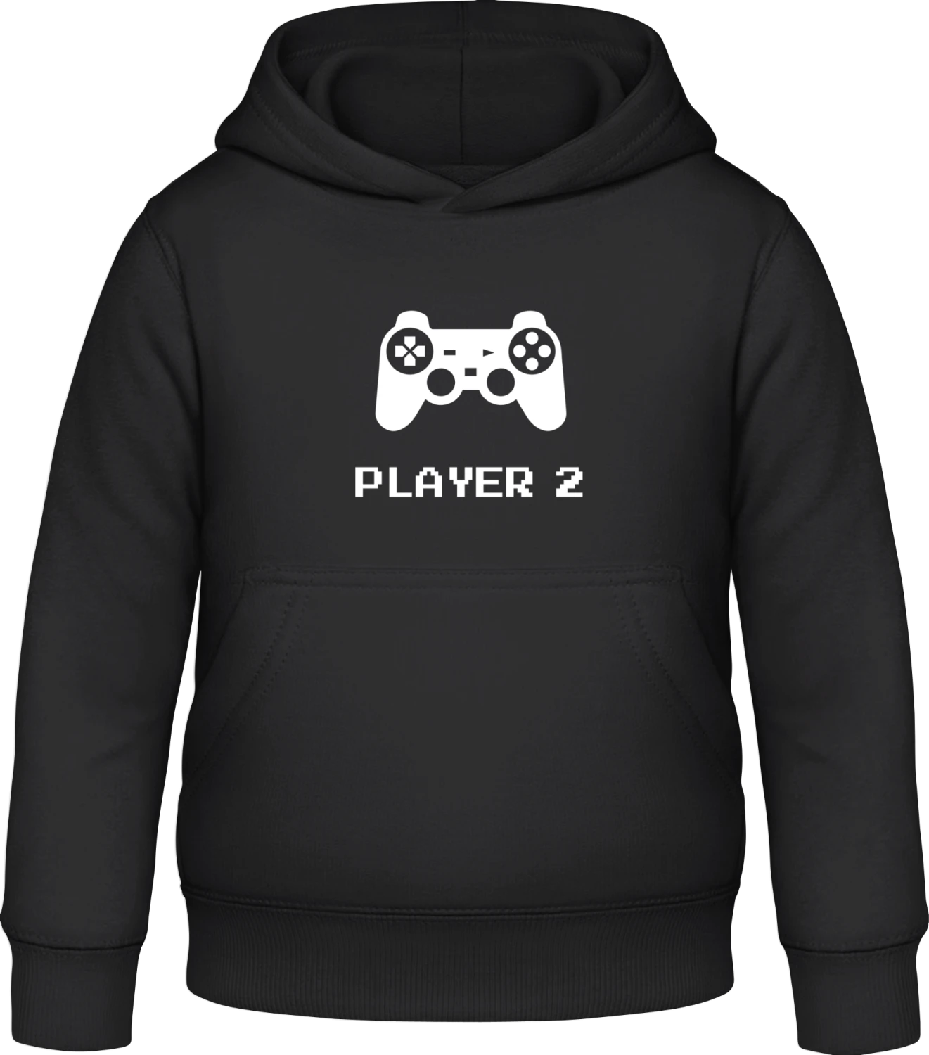 Player 2 - Black Awdis Hoodie Kids - Front