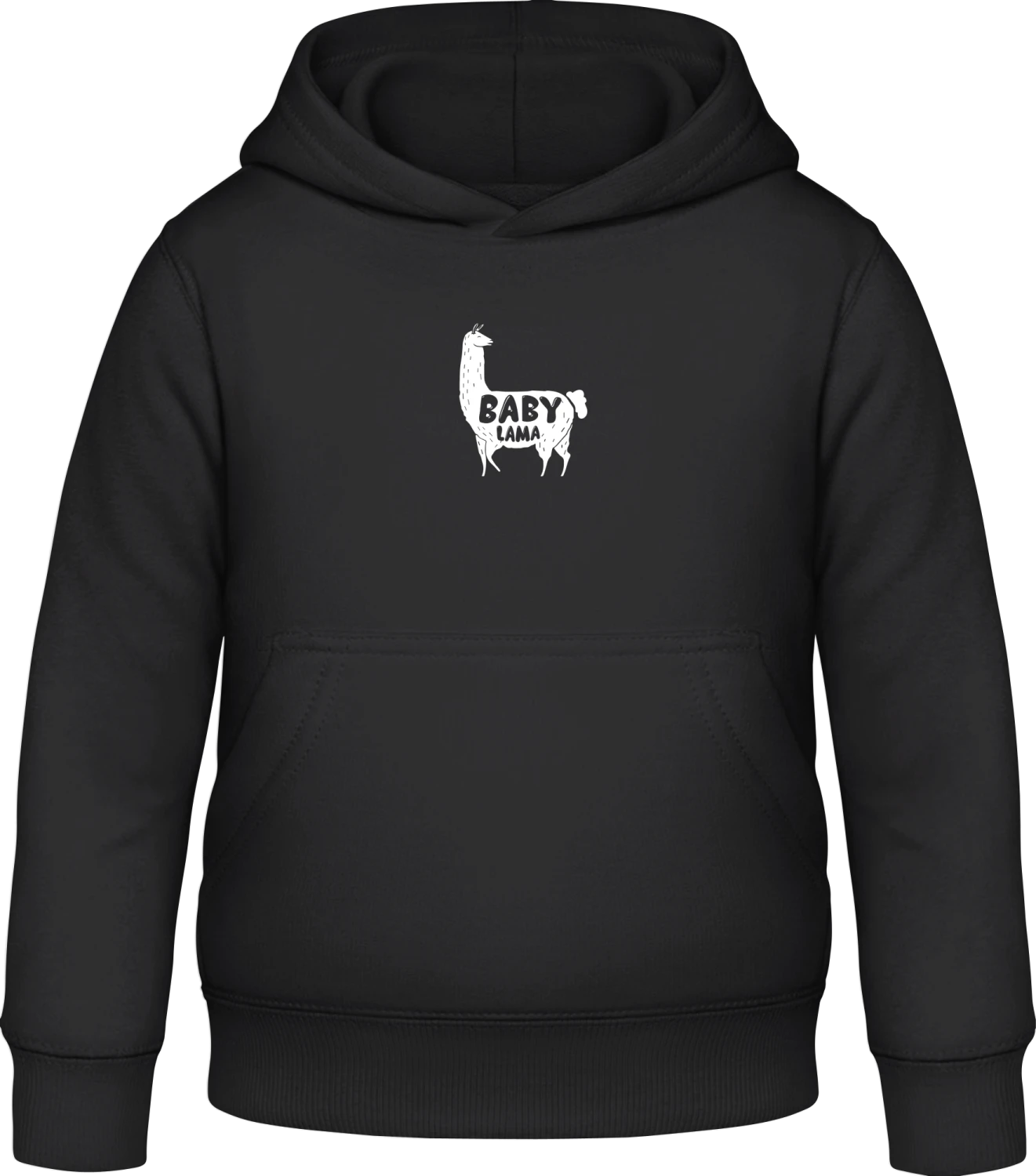 Baby Lama - Black Awdis Hoodie Kids - Front