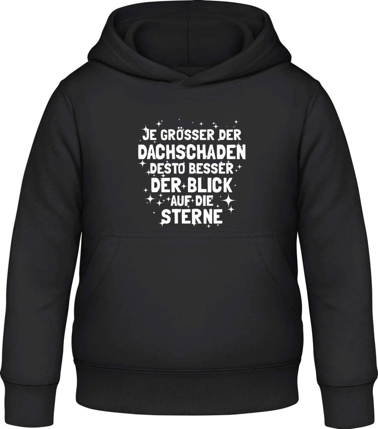 Dachschaden Blick auf die Sterne - Black Awdis Hoodie Kids - Front