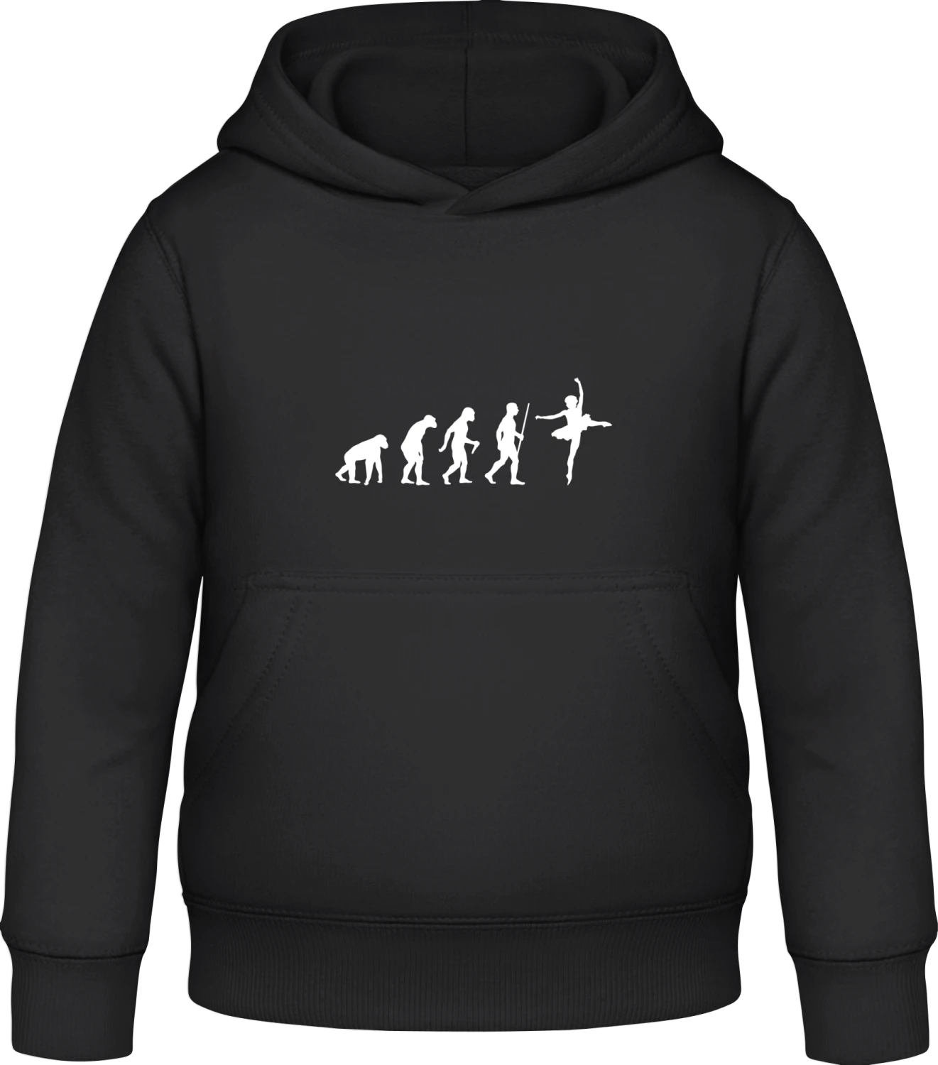 Ballet Evolution Humour - Black Awdis Hoodie Kids - Front