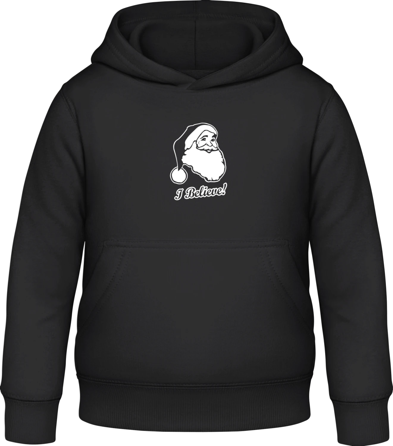 Believe In Santa - Black Awdis Hoodie Kids - Front