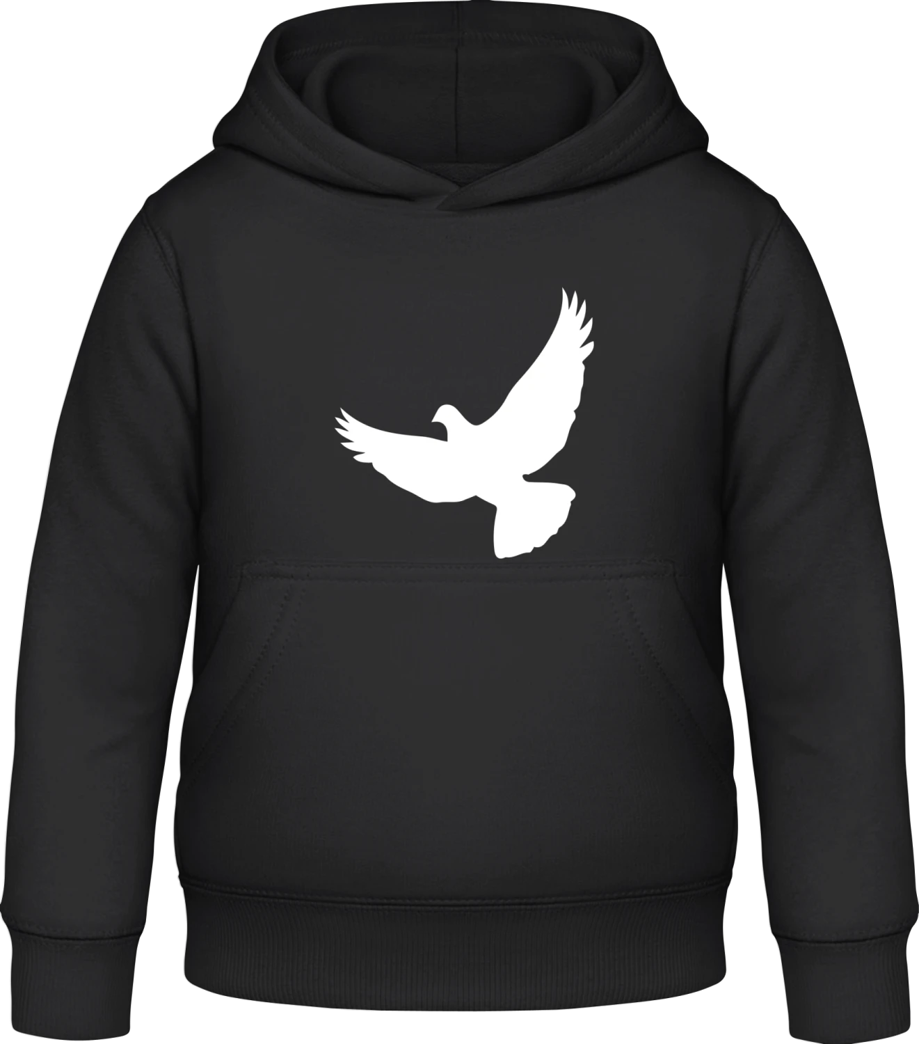 White Dove Icon - Black Awdis Hoodie Kids - Front