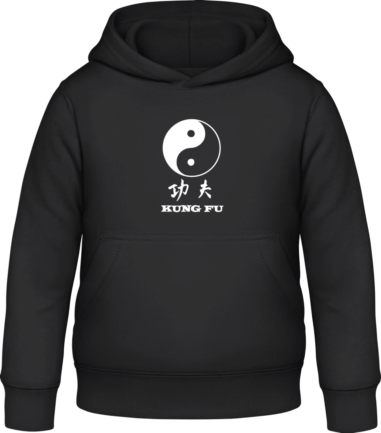 Kung Fu - Black Awdis Hoodie Kids - Front