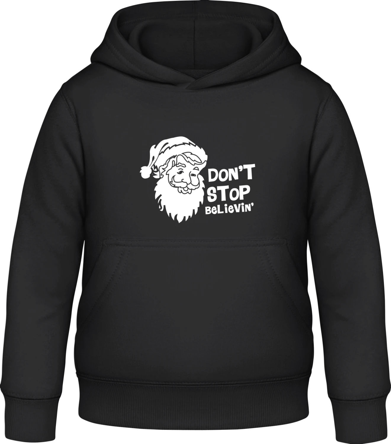 I Believe In Santa - Black Awdis Hoodie Kids - Front