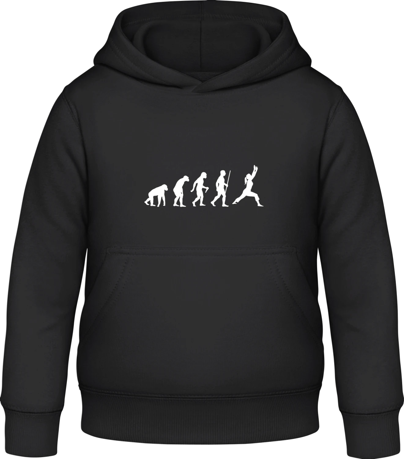 Yoga Evolution - Black Awdis Hoodie Kids - Front