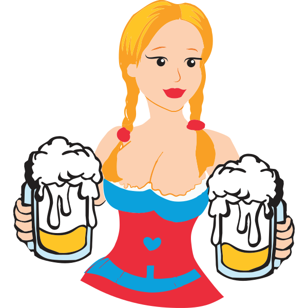 Bavarian Girl With Beer