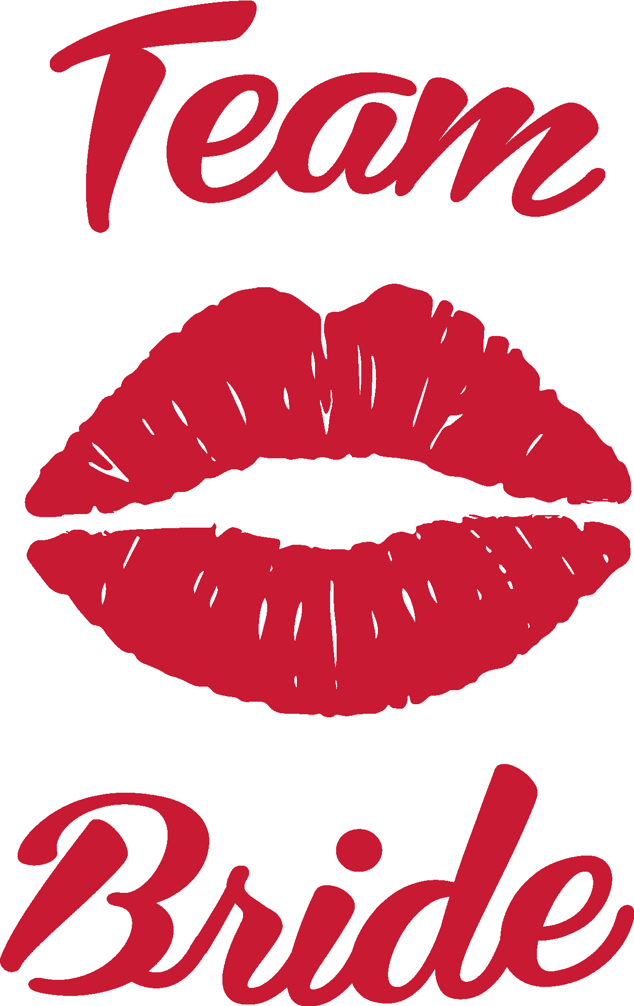 Team Bride Kiss Lips