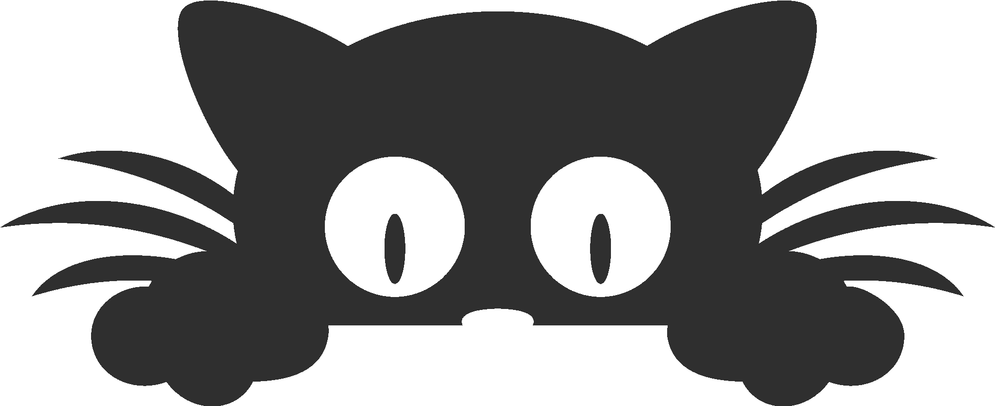 Peeking Cat Silhouette