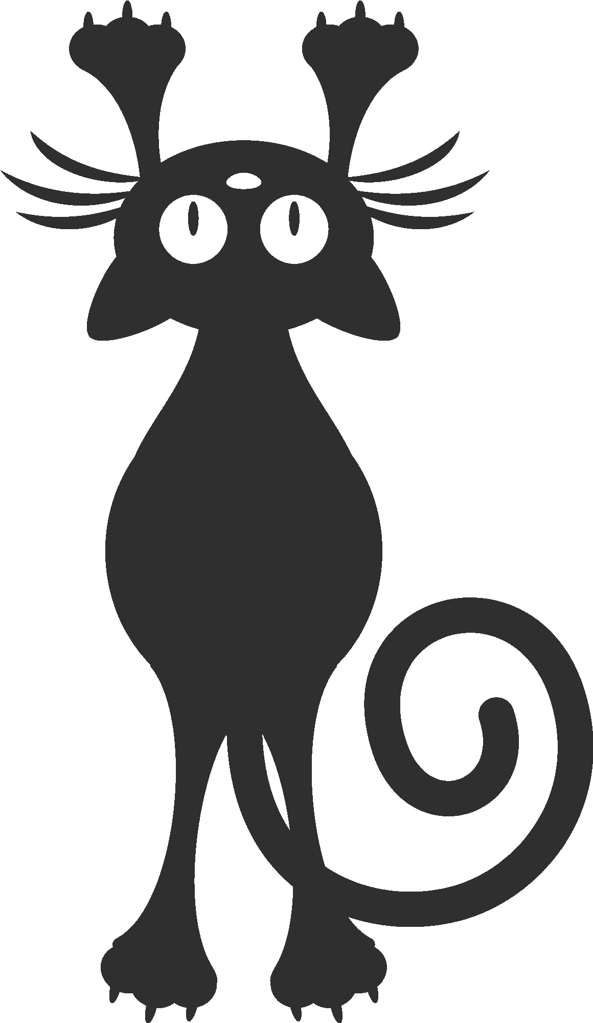 Scratching Cat Silhouette