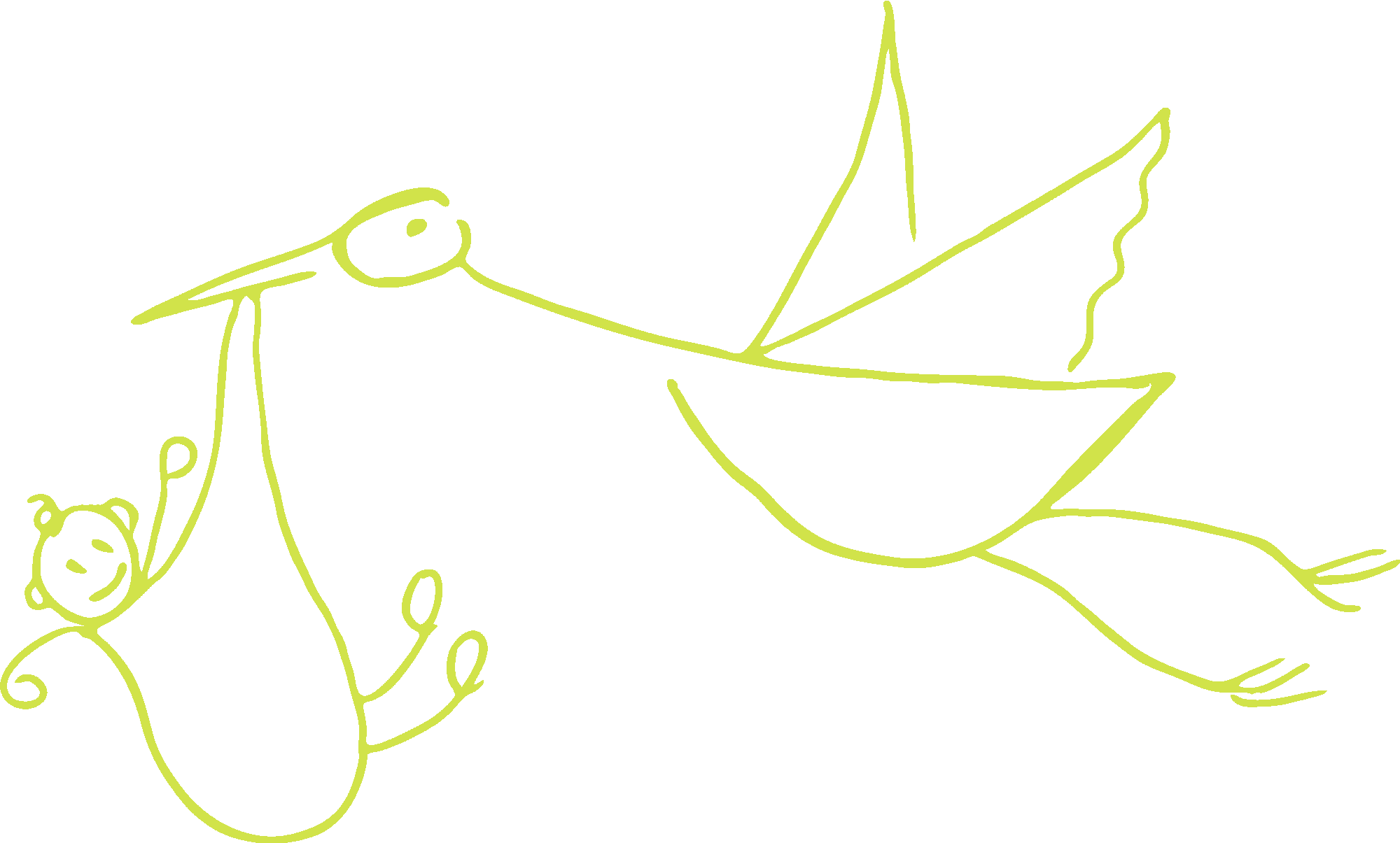 Stork And Baby Flying Drawing