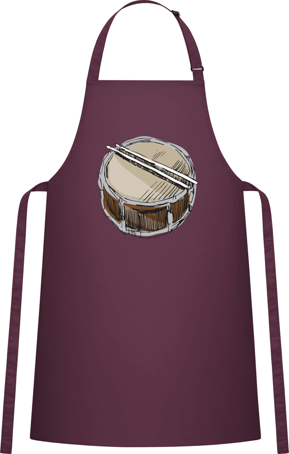 Drum Skribble - Aubergine Cotton Bib Apron - Front