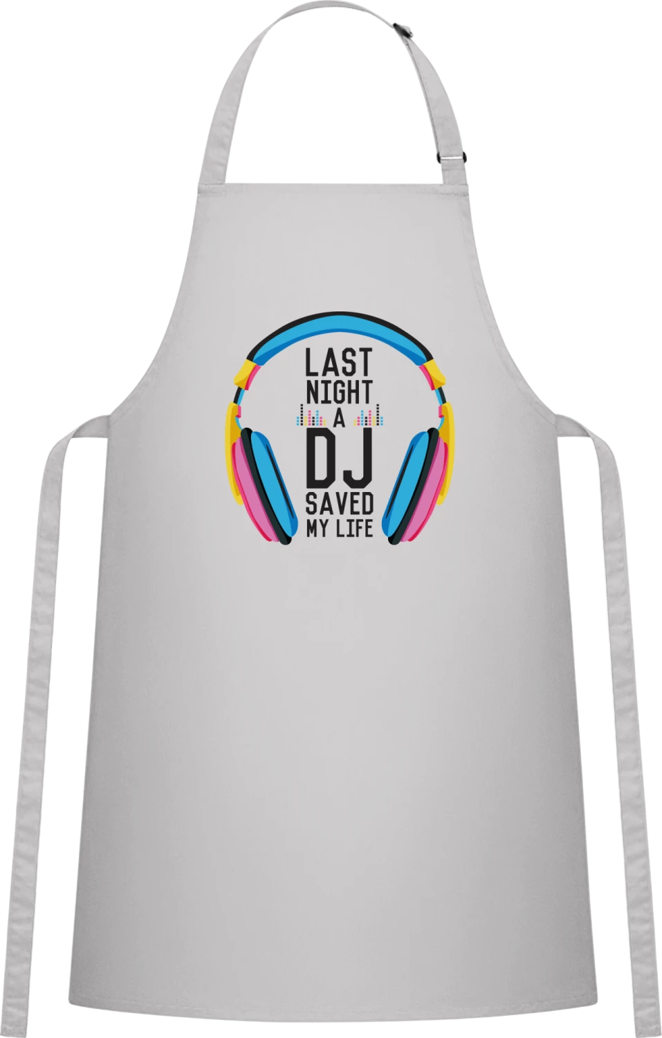 Last Night a DJ Saved my Life - Silver Cotton Bib Apron - Front