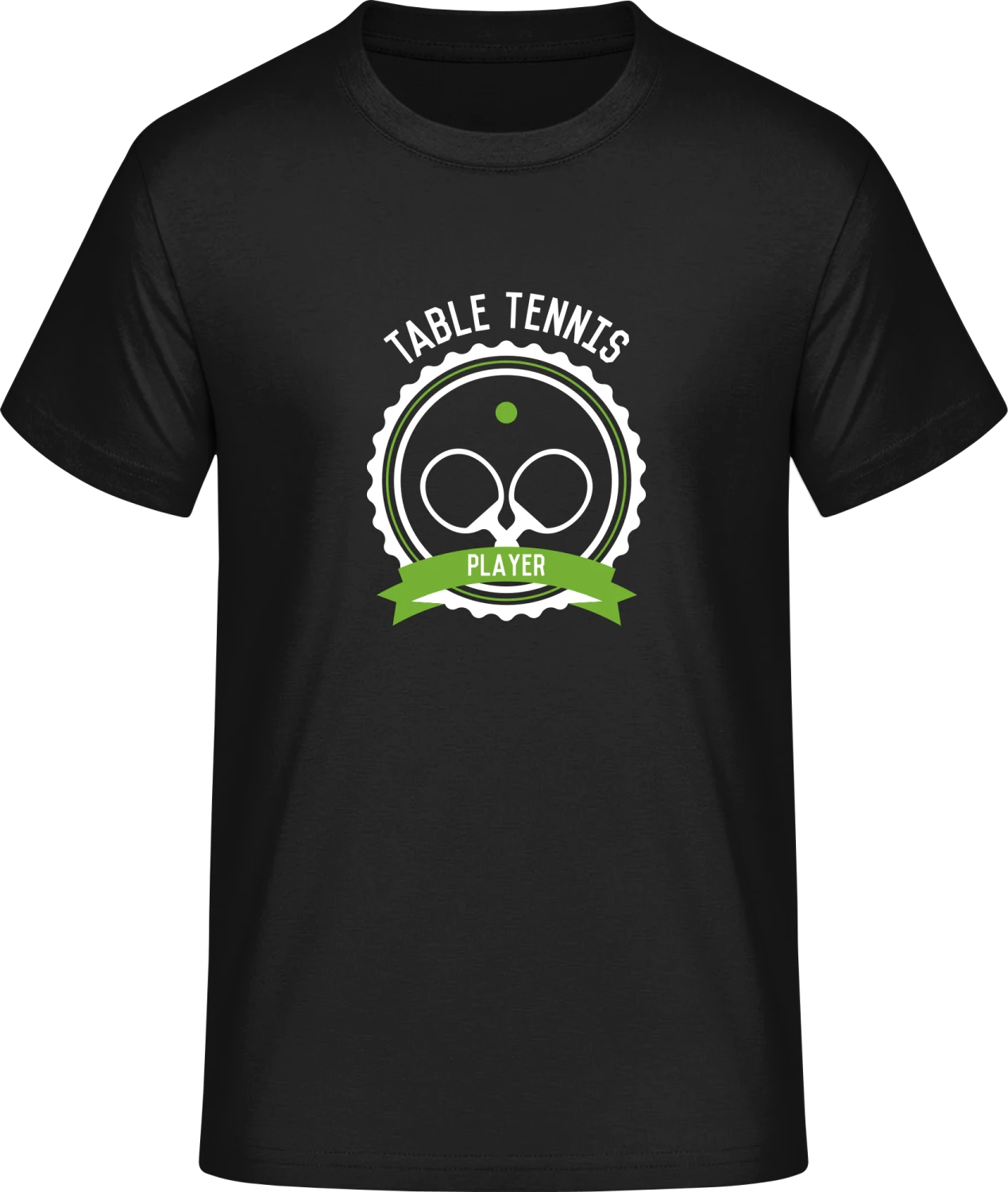 Table Tennis Player Crest - Front_Schwarz