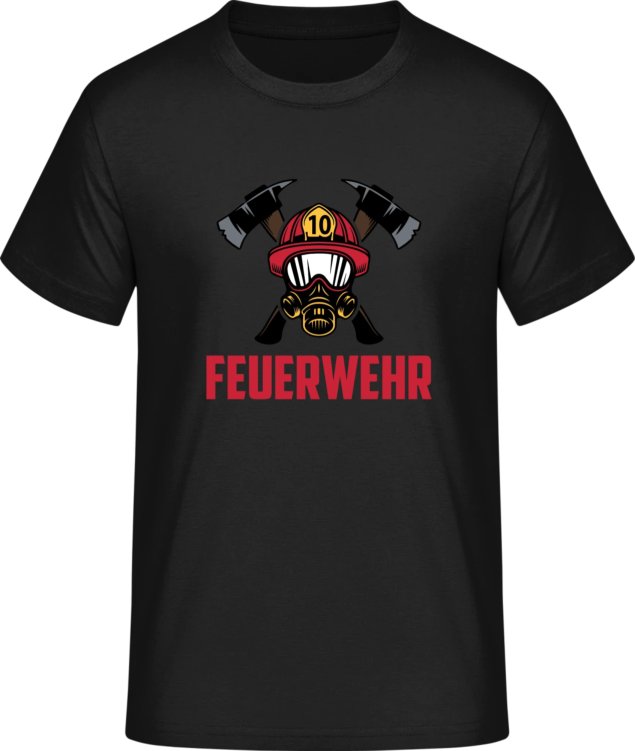 Feuerwehr Helm und Axt - Front_Schwarz