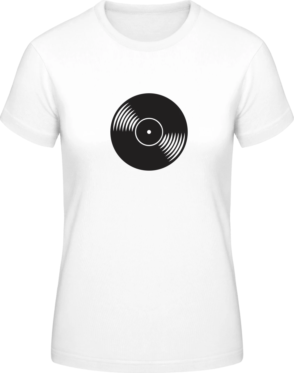 Vinyl Record - White #E190 women T-Shirt - Front