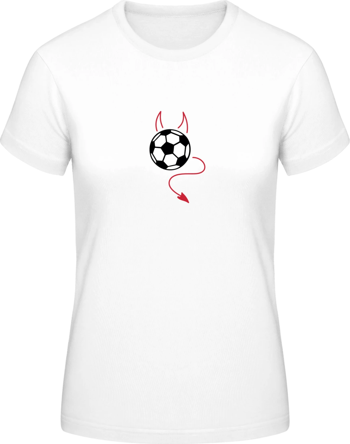 Football Devil - White #E190 women T-Shirt - Front
