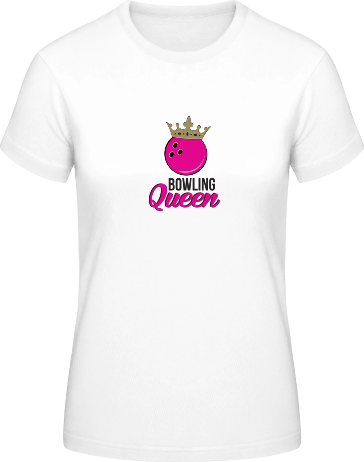 Bowling Queen - White #E190 women T-Shirt - Front