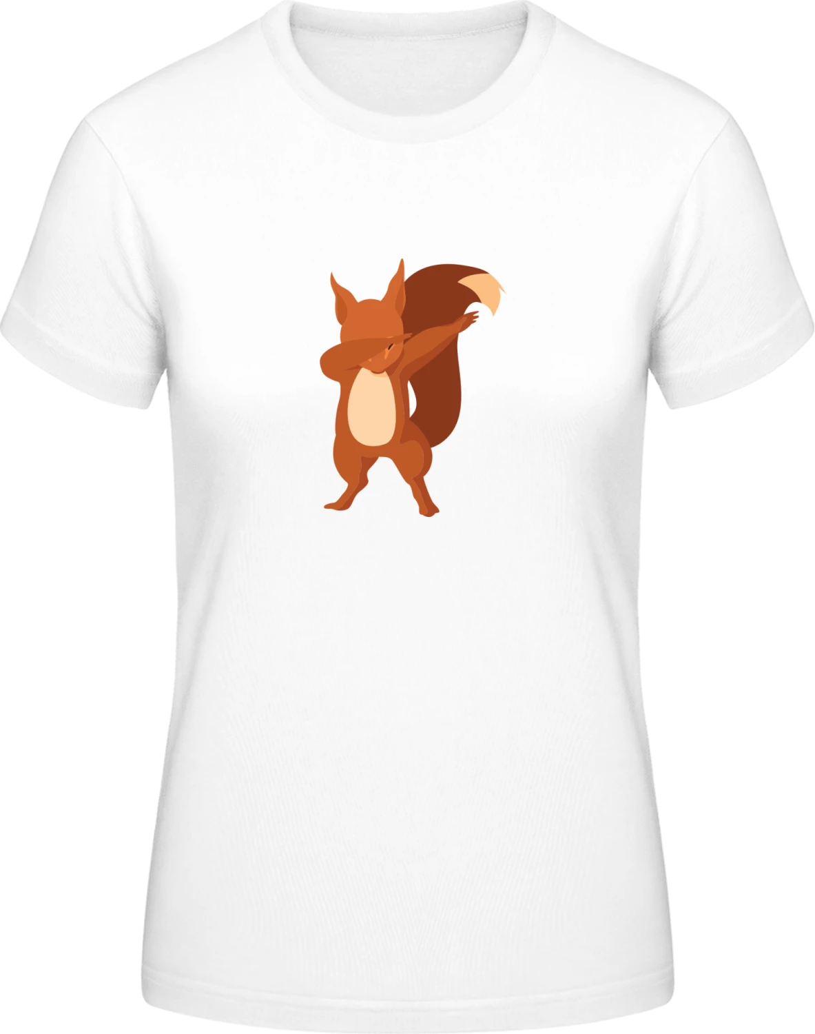 Squirrel Dabbing - White #E190 women T-Shirt - Front