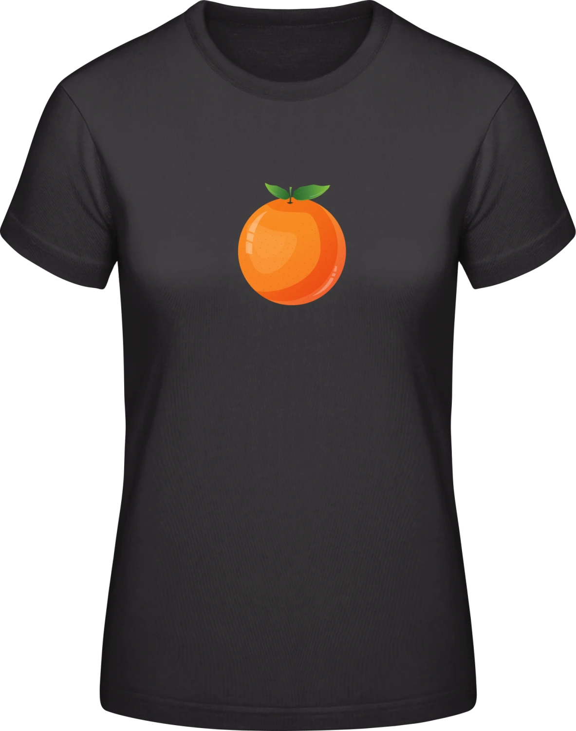 Orange - Black #E190 women T-Shirt - Front