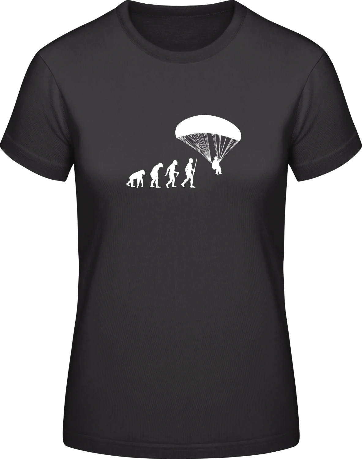Paragliding Evolution - Black #E190 women T-Shirt - Front