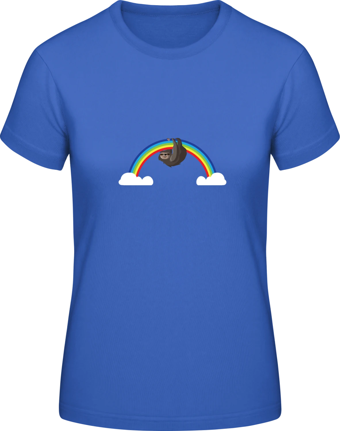 Sloth On Rainbow - Front_Royalblau