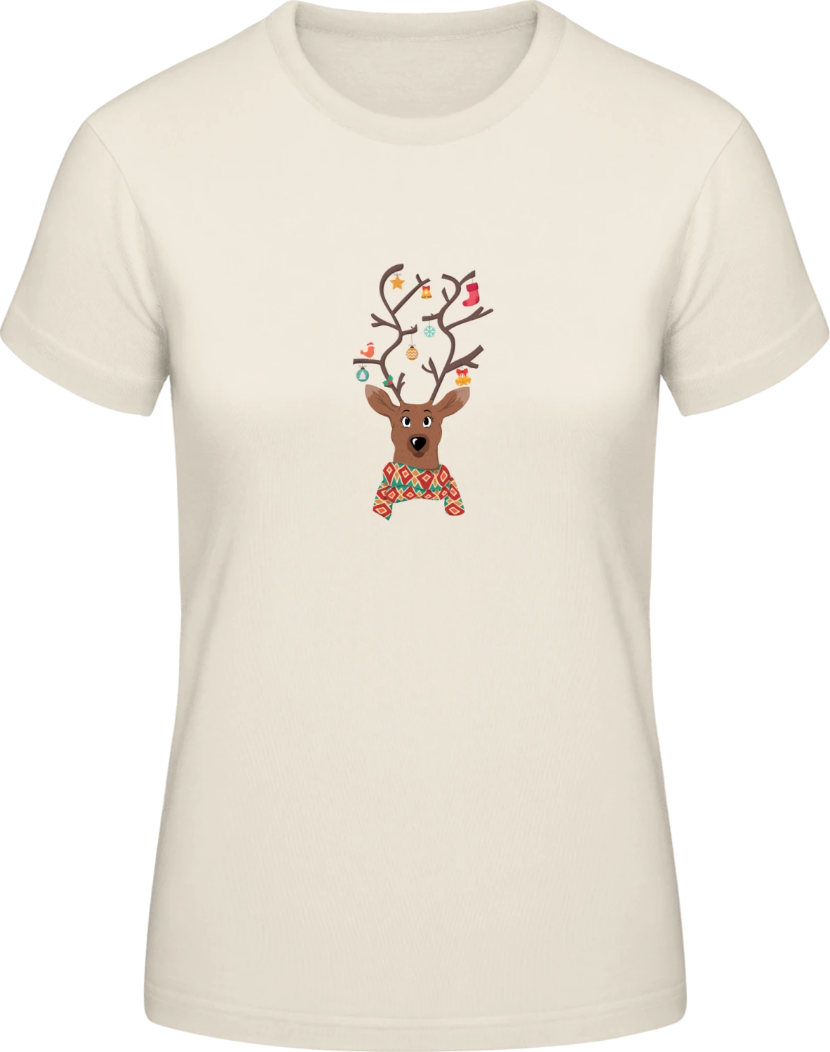 Christmas Decorated Reindeer - Front_Natural