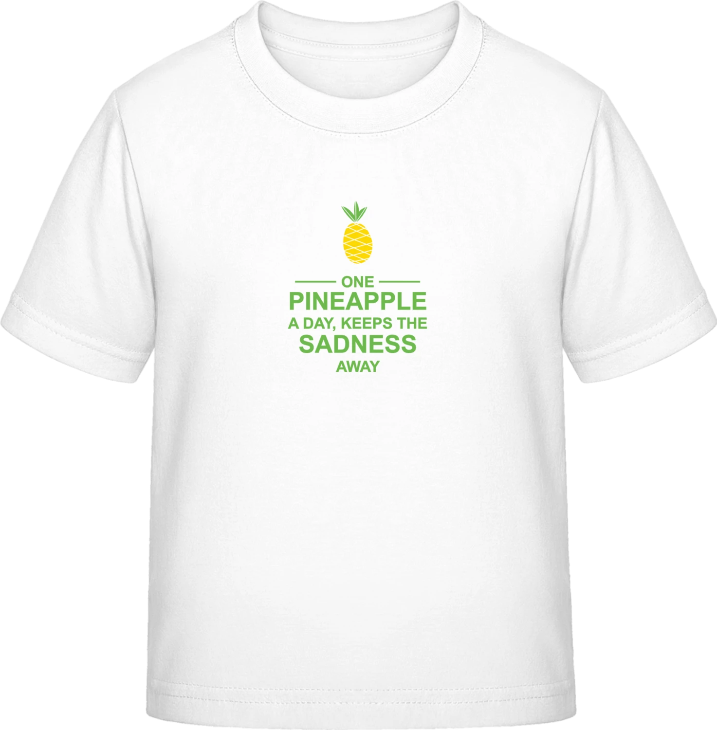 One Pineapple A Day No Sadness - White Exact 190 Kids - Front