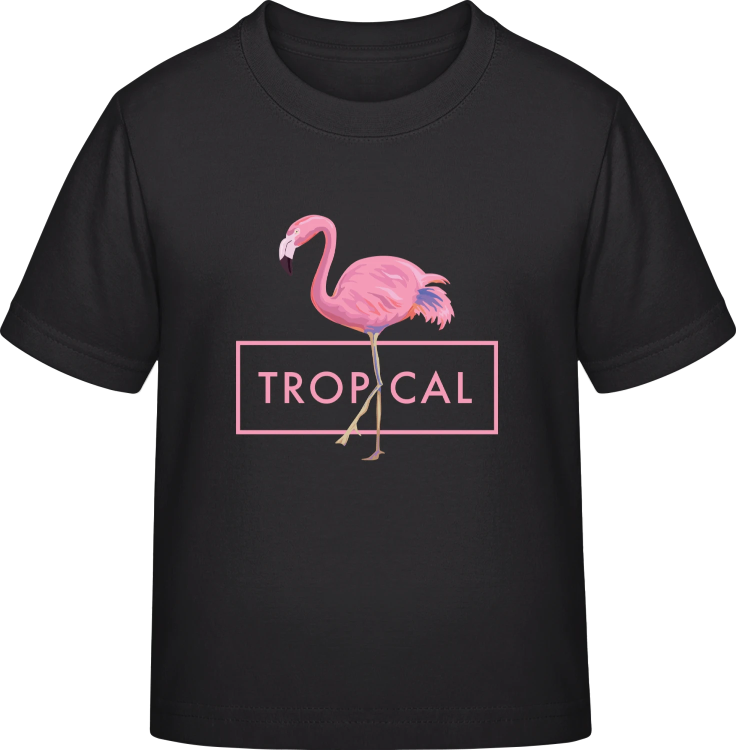 Tropical Flamingo - Black Exact 190 Kids - Front