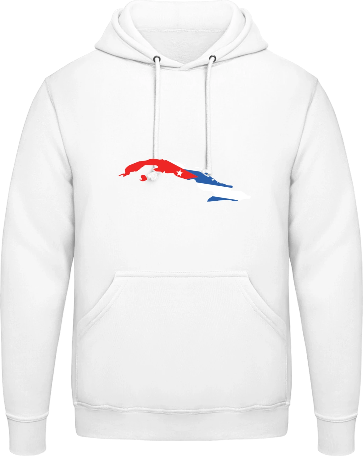 Cuba Map - Arctic white AWDis man hoodie - Front