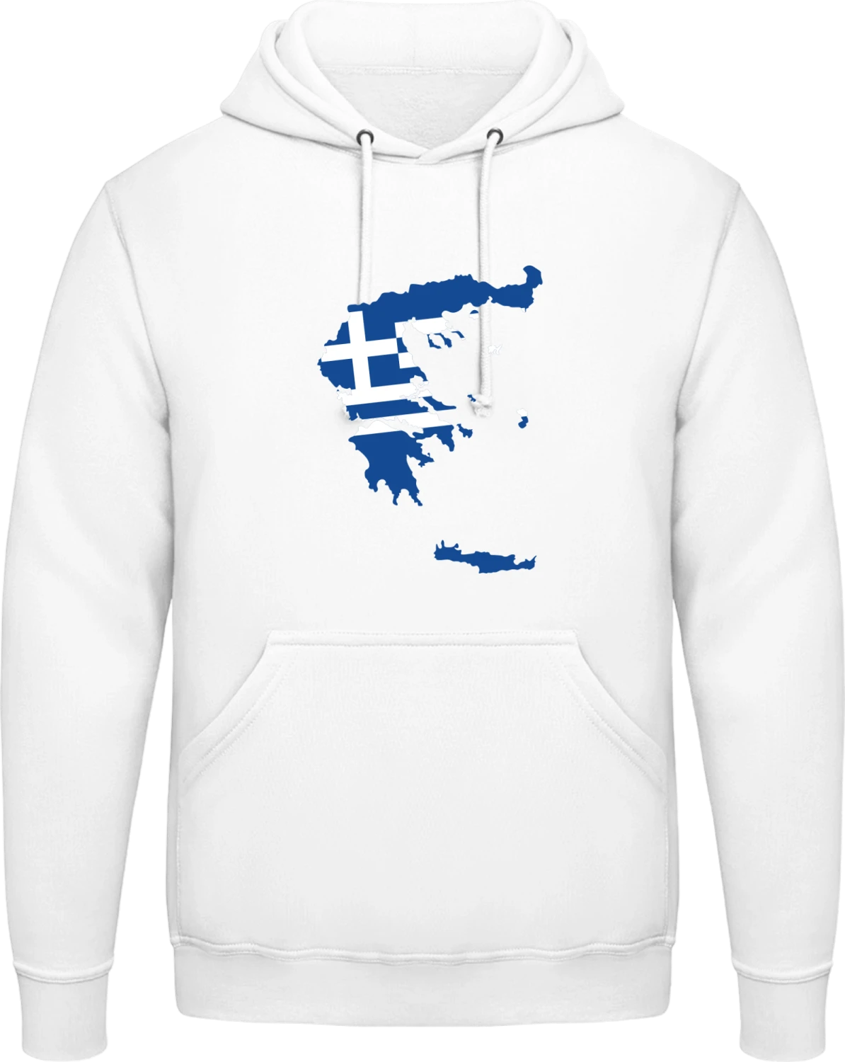 Greece Map - Arctic white AWDis man hoodie - Front