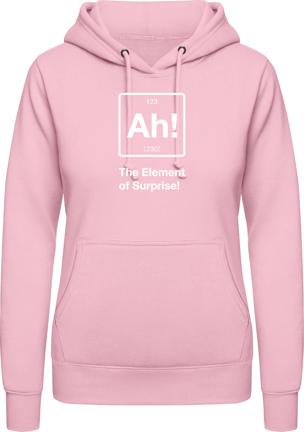 Ah! The Element Surprise - Baby pink AWDis ladies hoodie - Front