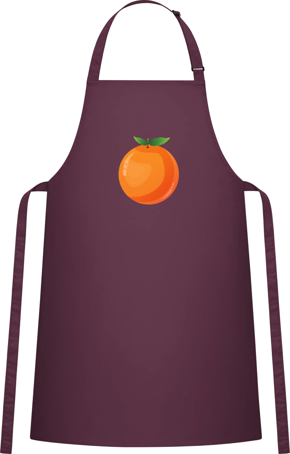 Orange - Aubergine Cotton Bib Apron - Front