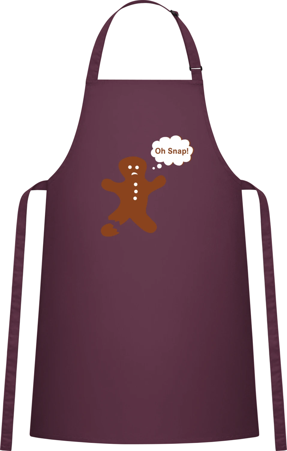 Oh Snap - Aubergine Cotton Bib Apron - Front