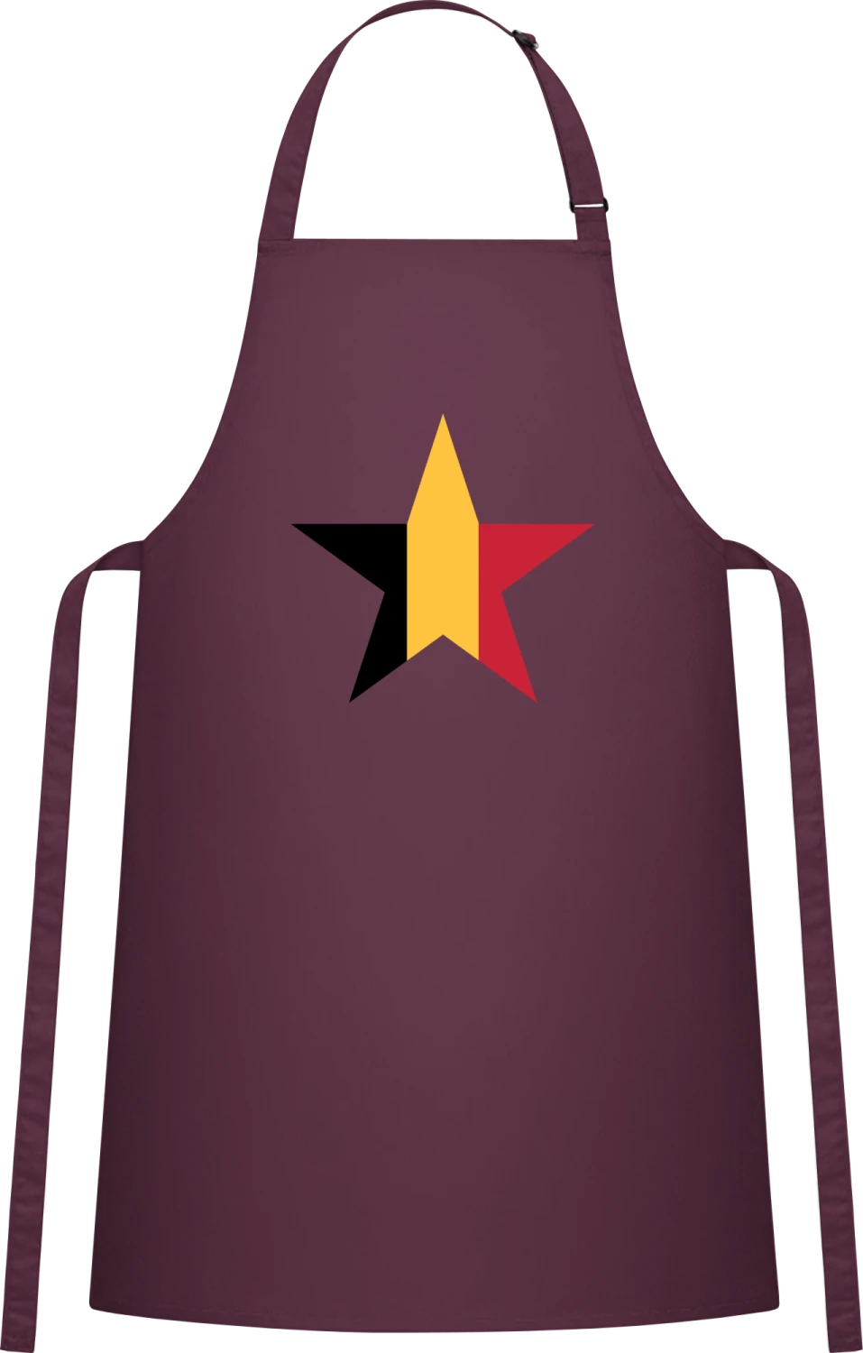 Belgian Star - Aubergine Cotton Bib Apron - Front