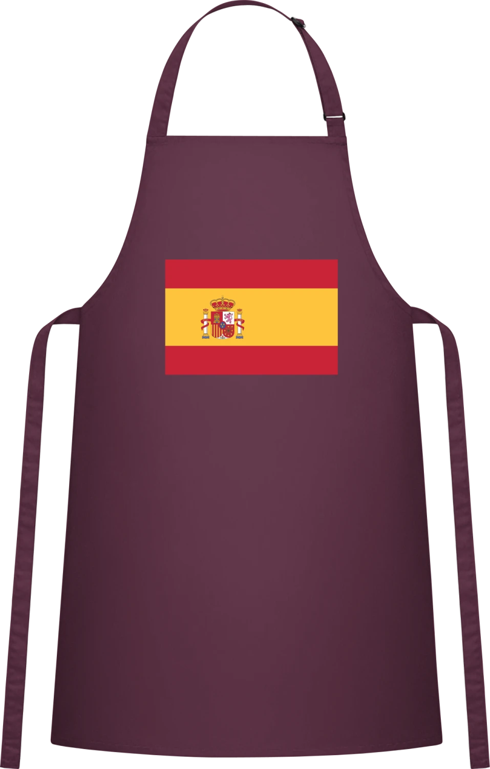 Spain Flag - Aubergine Cotton Bib Apron - Front
