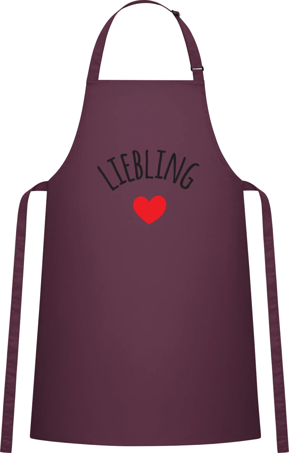 Liebling - Aubergine Cotton Bib Apron - Front