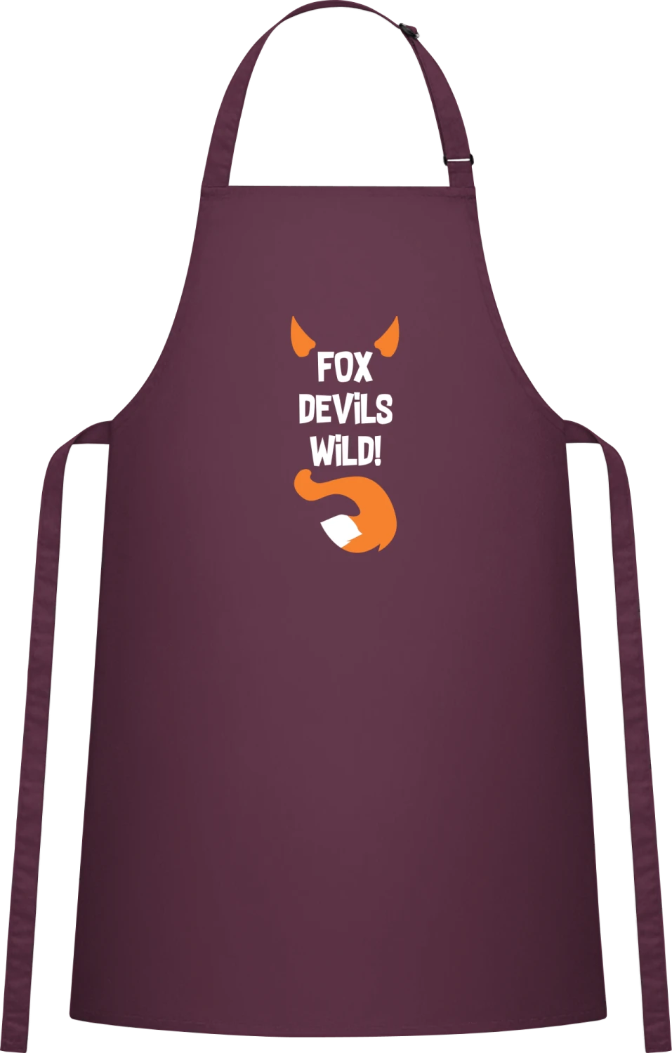 Fox Devils Wild - Aubergine Cotton Bib Apron - Front