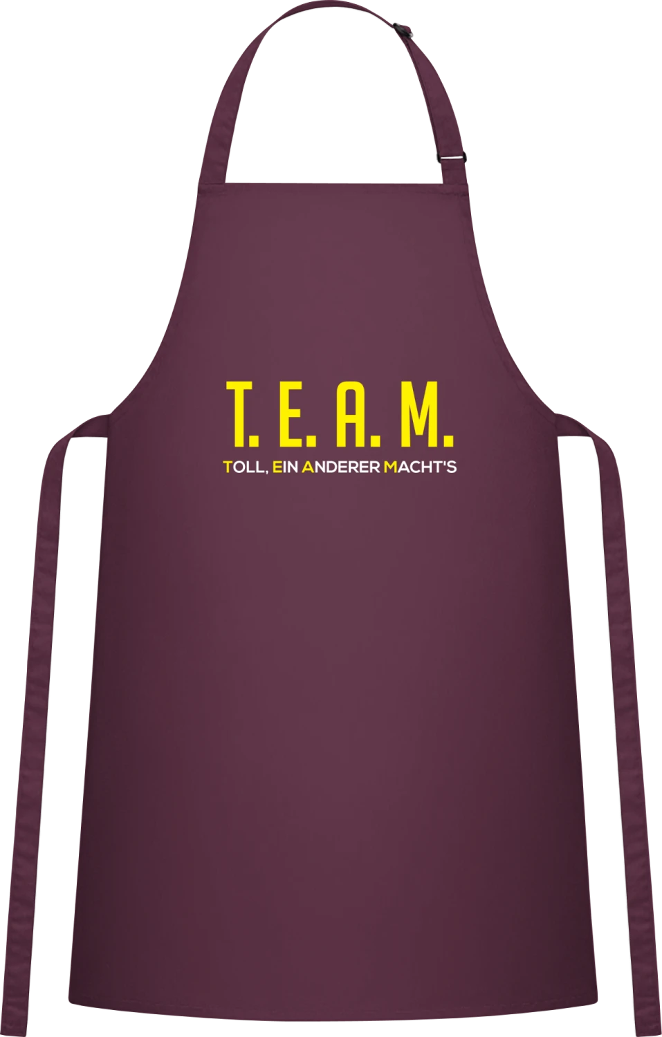 TEAM Toll ein Anderer macht's - Aubergine Cotton Bib Apron - Front