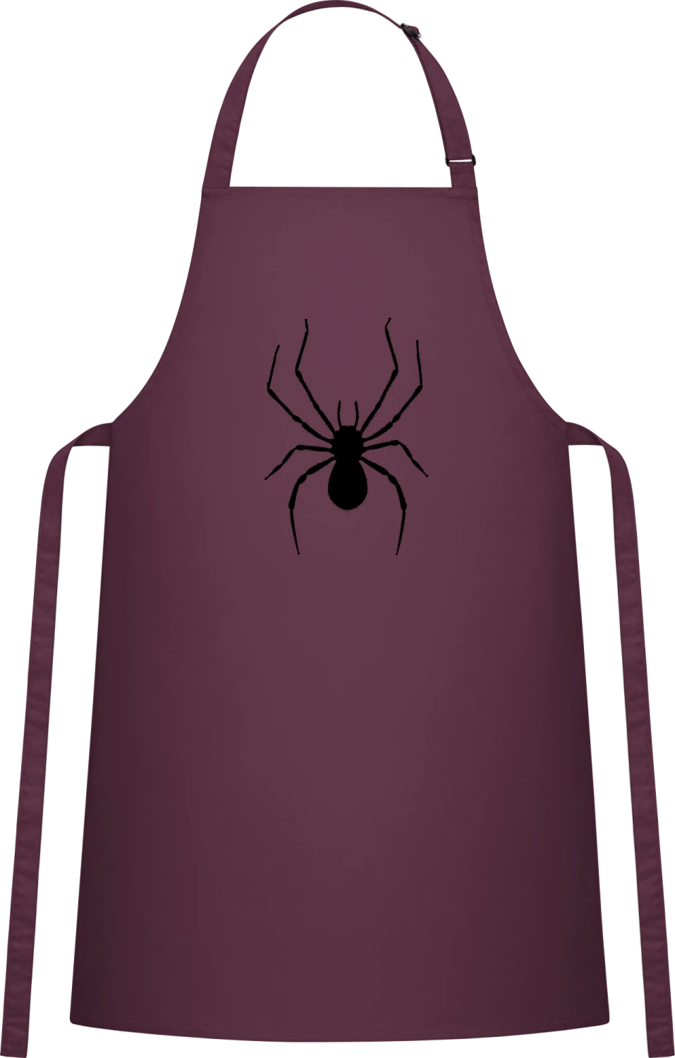 Spider Silhouette - Aubergine Cotton Bib Apron - Front