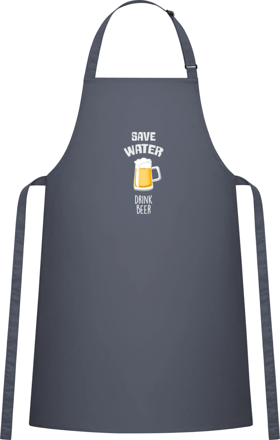 Save Water Drink Beer Comic - Dark Grey Cotton Bib Apron - Front