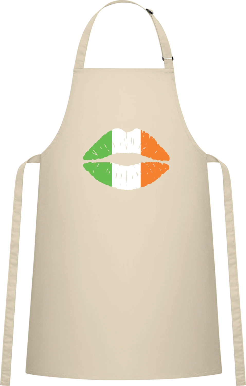 Irish Kiss Lips - Natural Cotton Bib Apron - Front