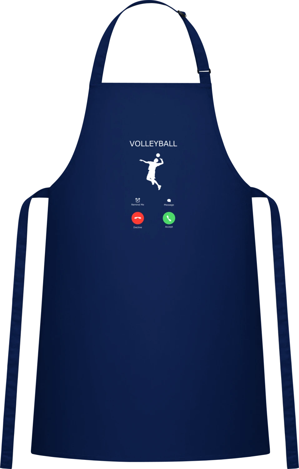 Volleyball accept decline - Navy Cotton Bib Apron - Front