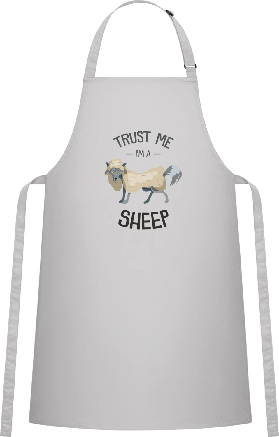 Trust Me I'm A Sheep - Silver Cotton Bib Apron - Front